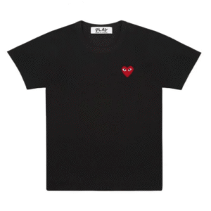 CDG Play Basic T-Shirt Red Emblem (Black)