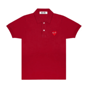 CDG Play Polo Red Emblem (Burgundy)