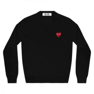CDG Play V-neck Pullover Red Emblem (Black)