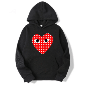 CDG White Dotted Heart Hoodie