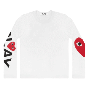 Comme Des Garçons Big Heart Long Sleeve White